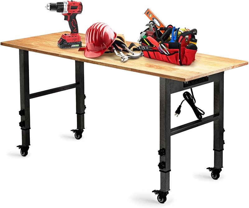 OLBRUS 54W 54.3-inch power workbench with metal wheels